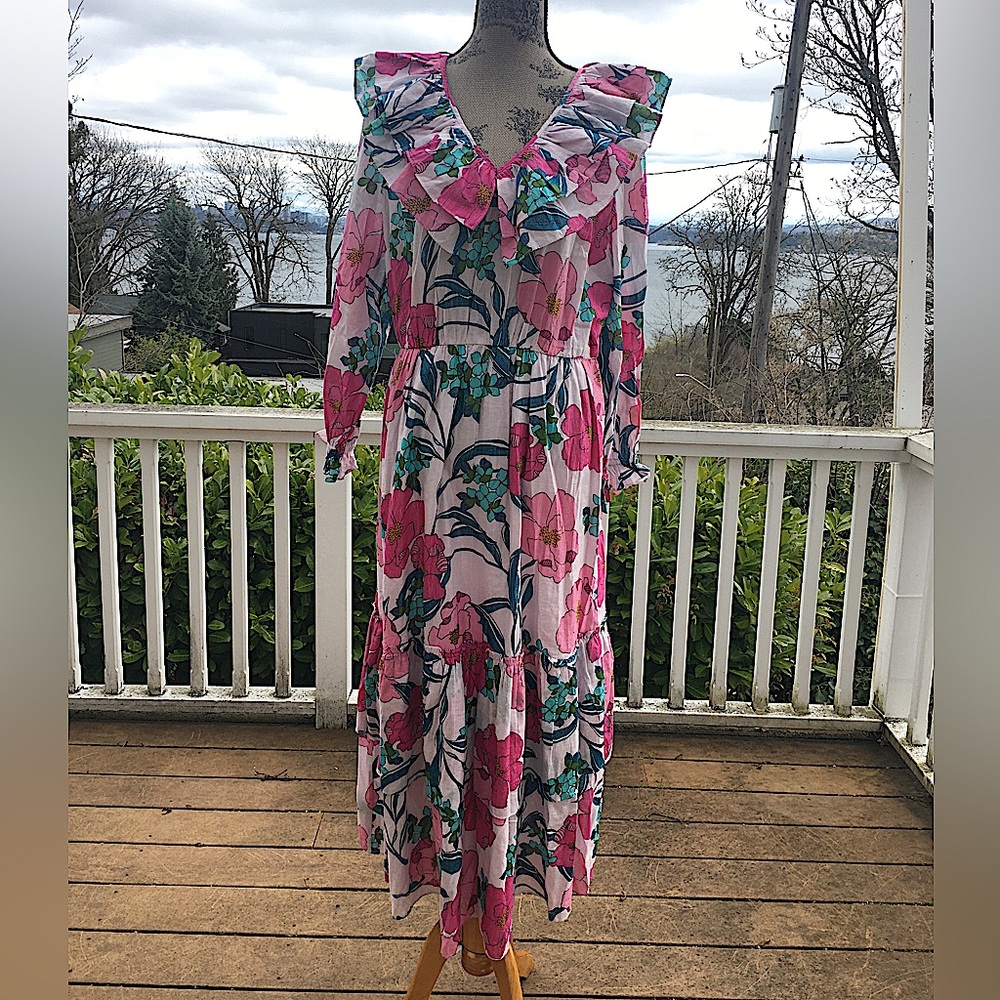 INC INTERNATIONAL CONCEPTS Plus Size Floral-Print Ruffled Maxi Dress - Size 1X.